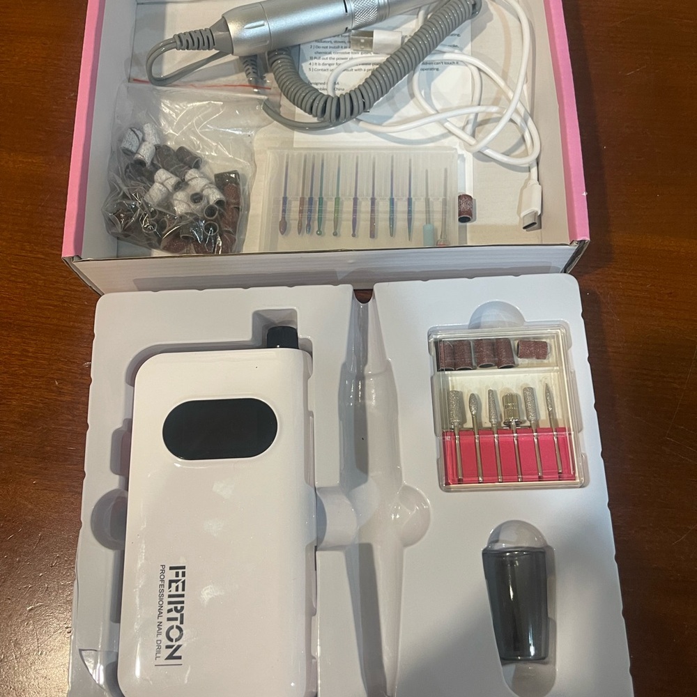 FierTon Professional Nail Drill.  Plus, Teenitor Coffin Nail Tips.